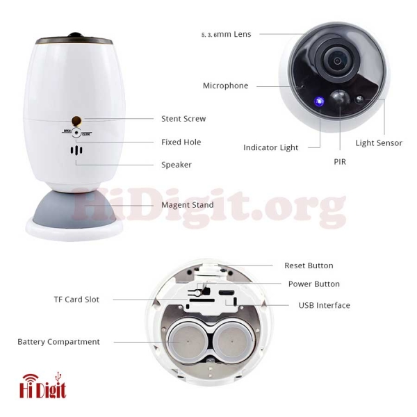 دوربین بیسیم شارژی 2 مگاپیکسل