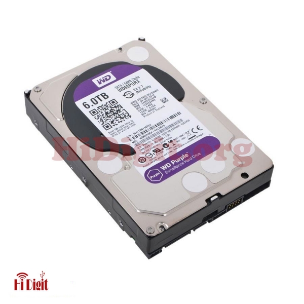 هارد دیسک اینترنال وسترن دیجیتال بنفش 6 ترابایت Western Digital Purple HDD 6TB | های دیجیت | HiDigit