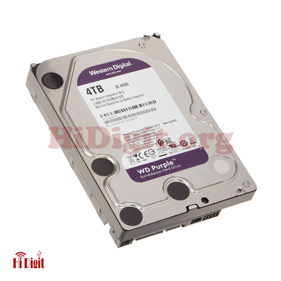 هارد دیسک اینترنال وسترن دیجیتال بنفش 4 ترابایت Western Digital Purple HDD 4TB |های دیجیت | HiDigit
