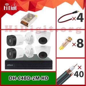 پکیج 4 دوربین 2 مگاپیکسل آنالوگ داهوا DH-C4BD-2M-DH