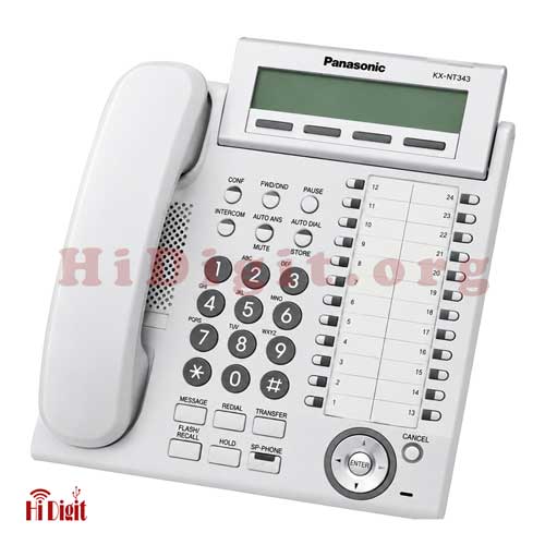 نمای تلفن تحت شبکه Panasonic KX-NT343 با نمایشگر و کلیدهای عملکردی